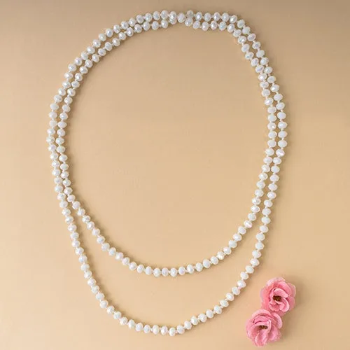 * White Crystal 60" Layering Necklace