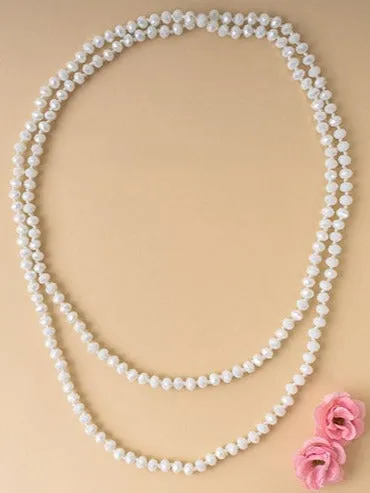 * White Crystal 60" Layering Necklace