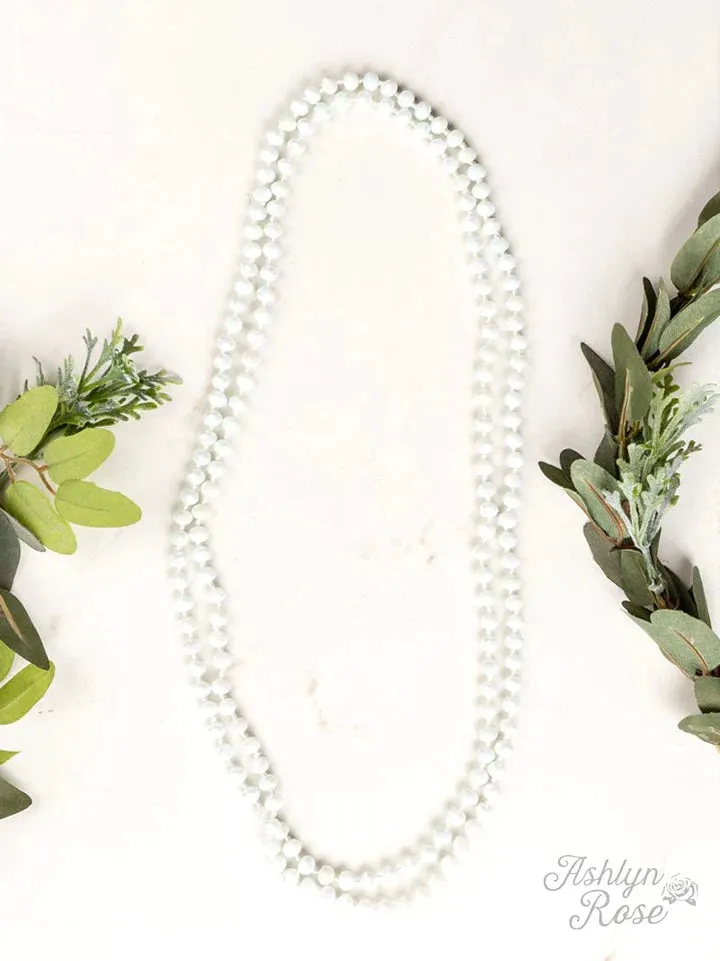 * White Crystal 60" Layering Necklace