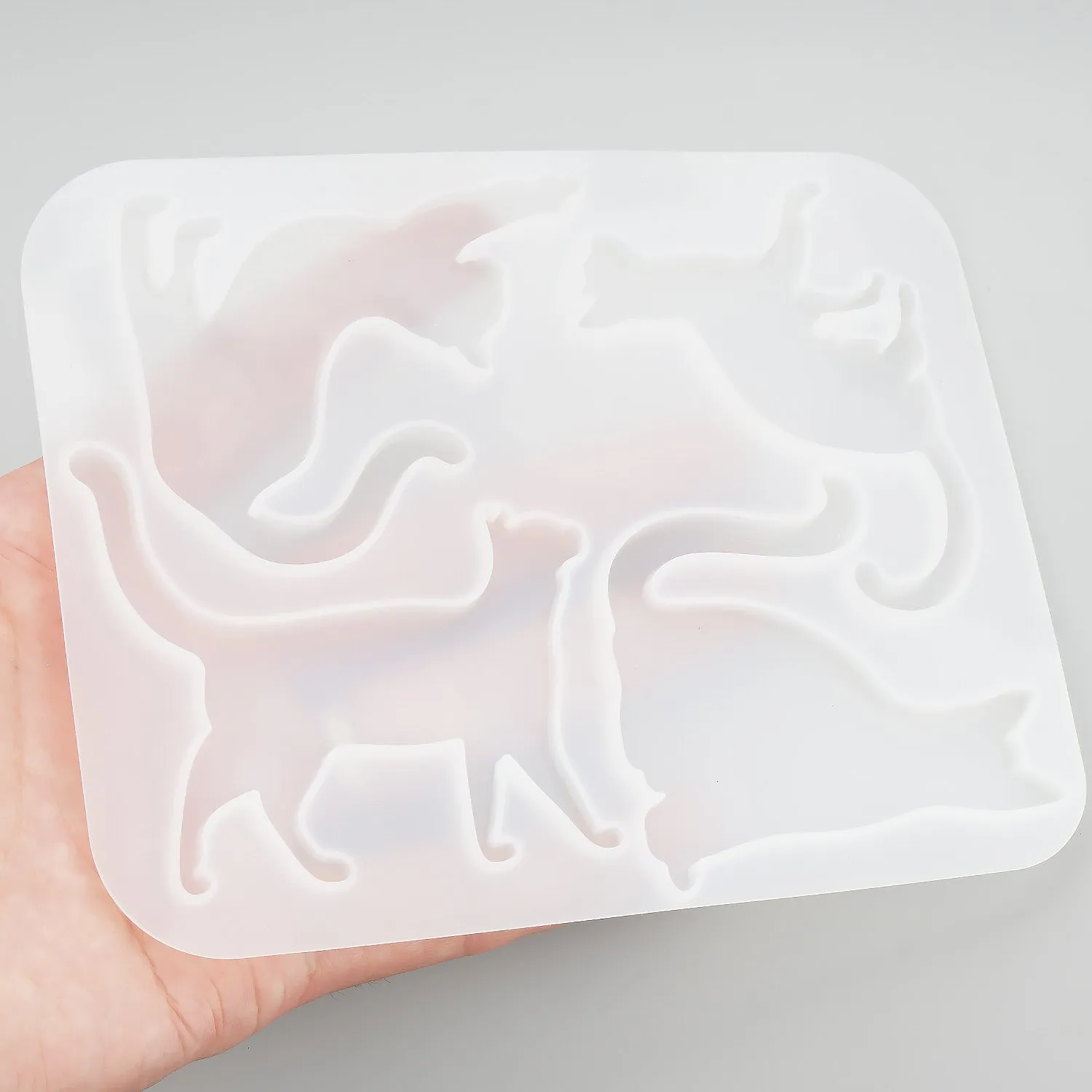 1 pc Shiny Silicone Cat Mold Epoxy Resin Jewelry Making Supplies 4-Cavity 10398350