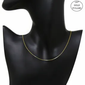 18K Gold Filled Basic Box Chain Short Necklace