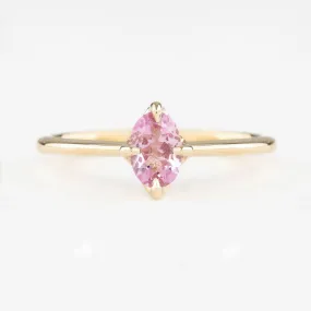 Alice Ring 6mm 0.60ct Light Pink Madagascar Sapphire 14K Yellow Gold