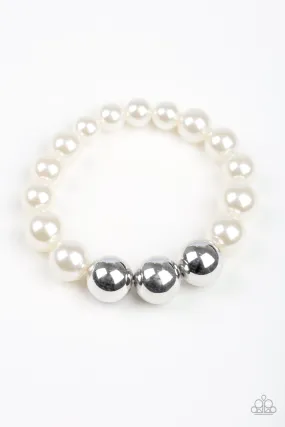 All Dressed UPTOWN - White Paparazzi Bracelet