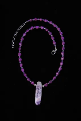 Amethyst and Skull Necklace