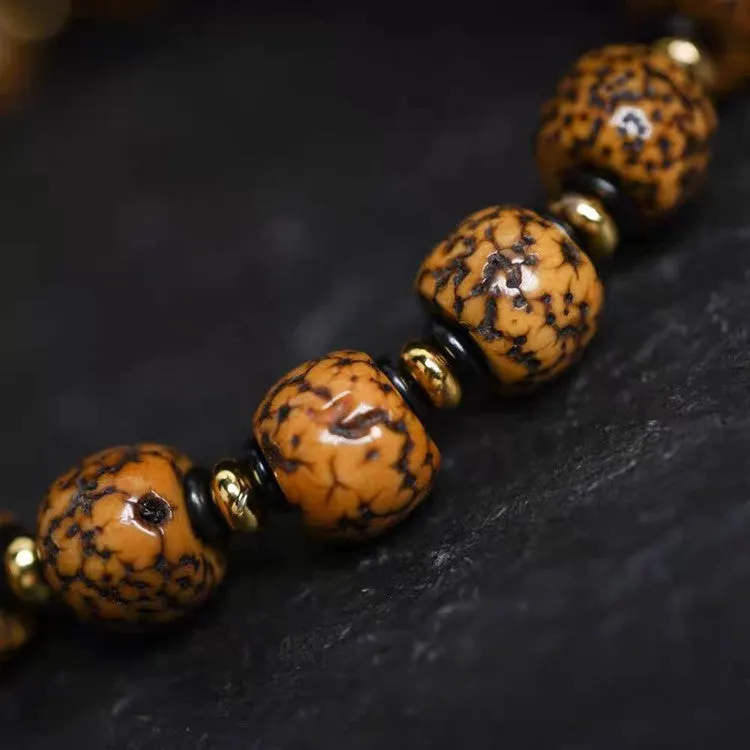 Antique Tibetan Lotus Seed Mala Bracelet