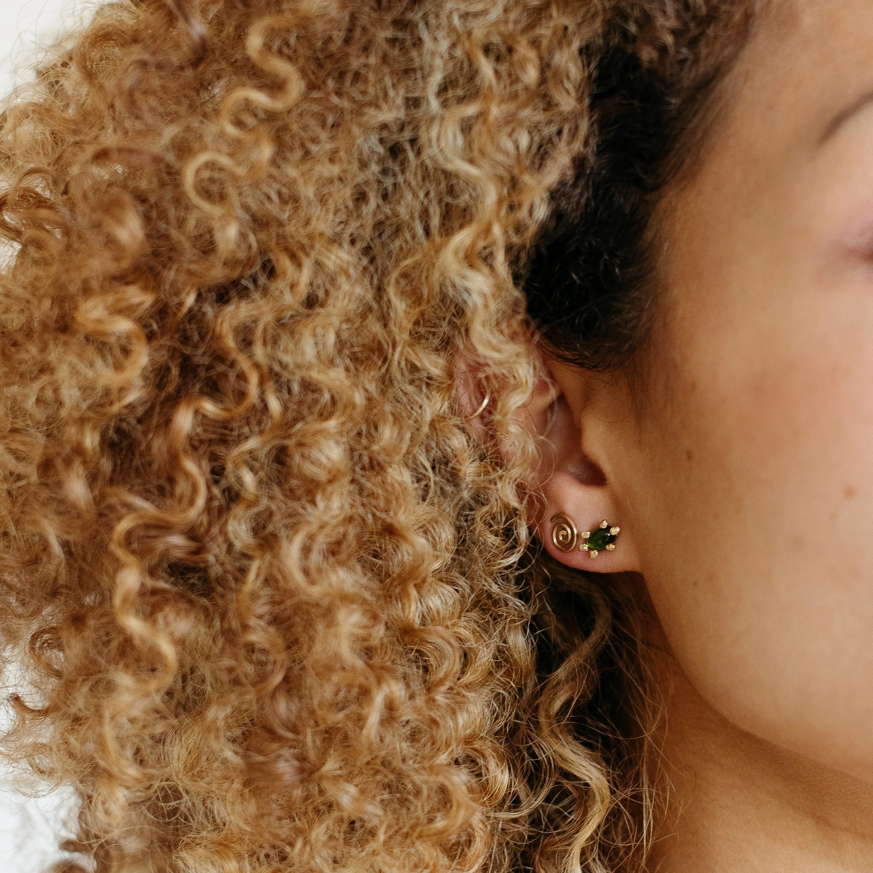 Aster Earrings with Green Tourmaline