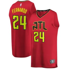 Atlanta Hawks Bruno Fernando Fanatics Branded Replica Fast Break Player Statement Jersey Kids - Red | Ireland T9137U9