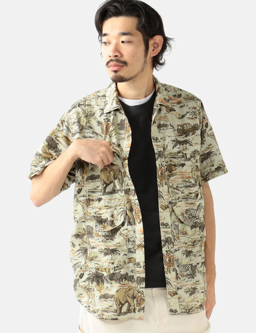 Beams Plus Adventure Shirt II (Print) - Safari