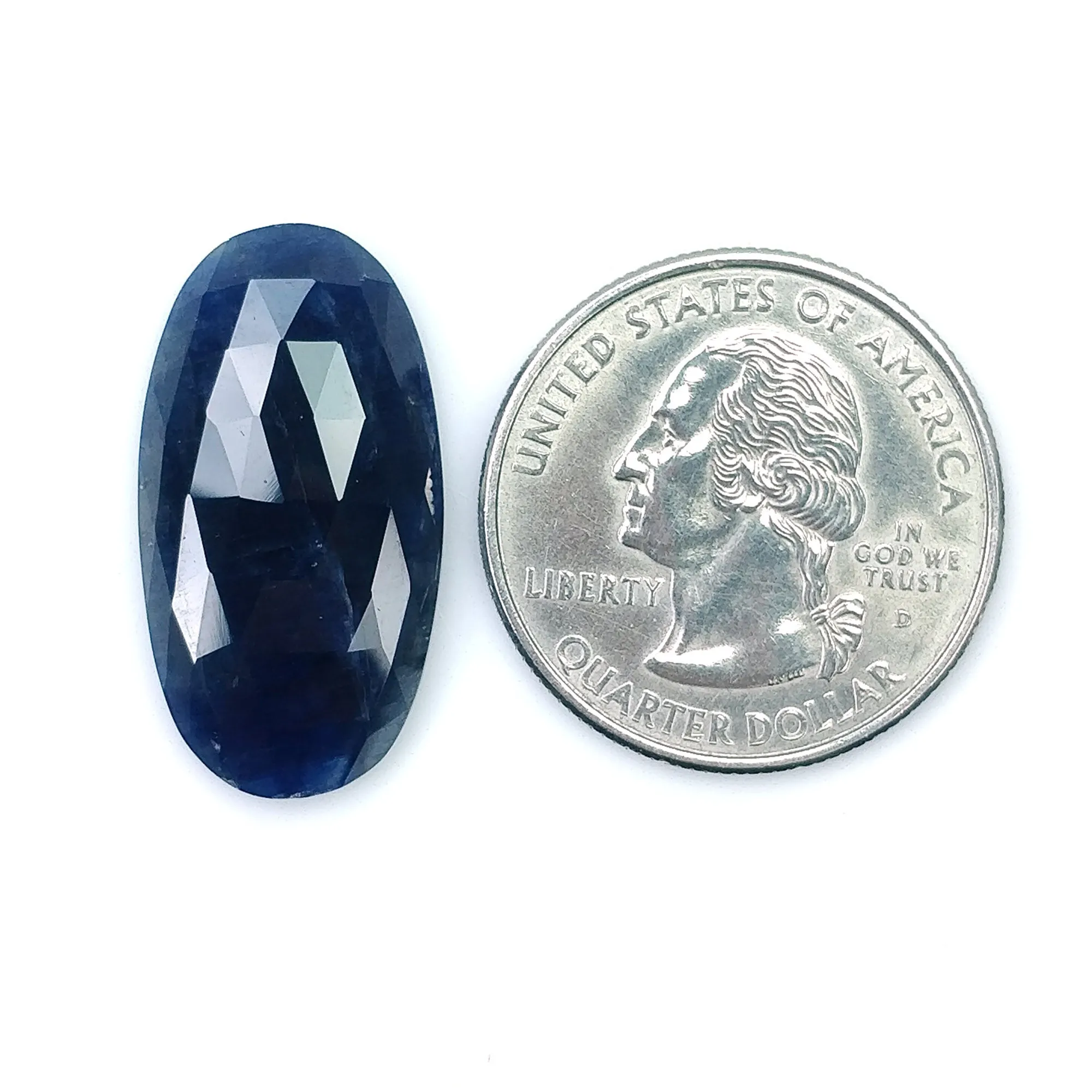 BLUE SAPPHIRE Gemstone Rose Cut : 20.10cts Natural Untreated Unheated Sapphire Oval Shape 21*14mm