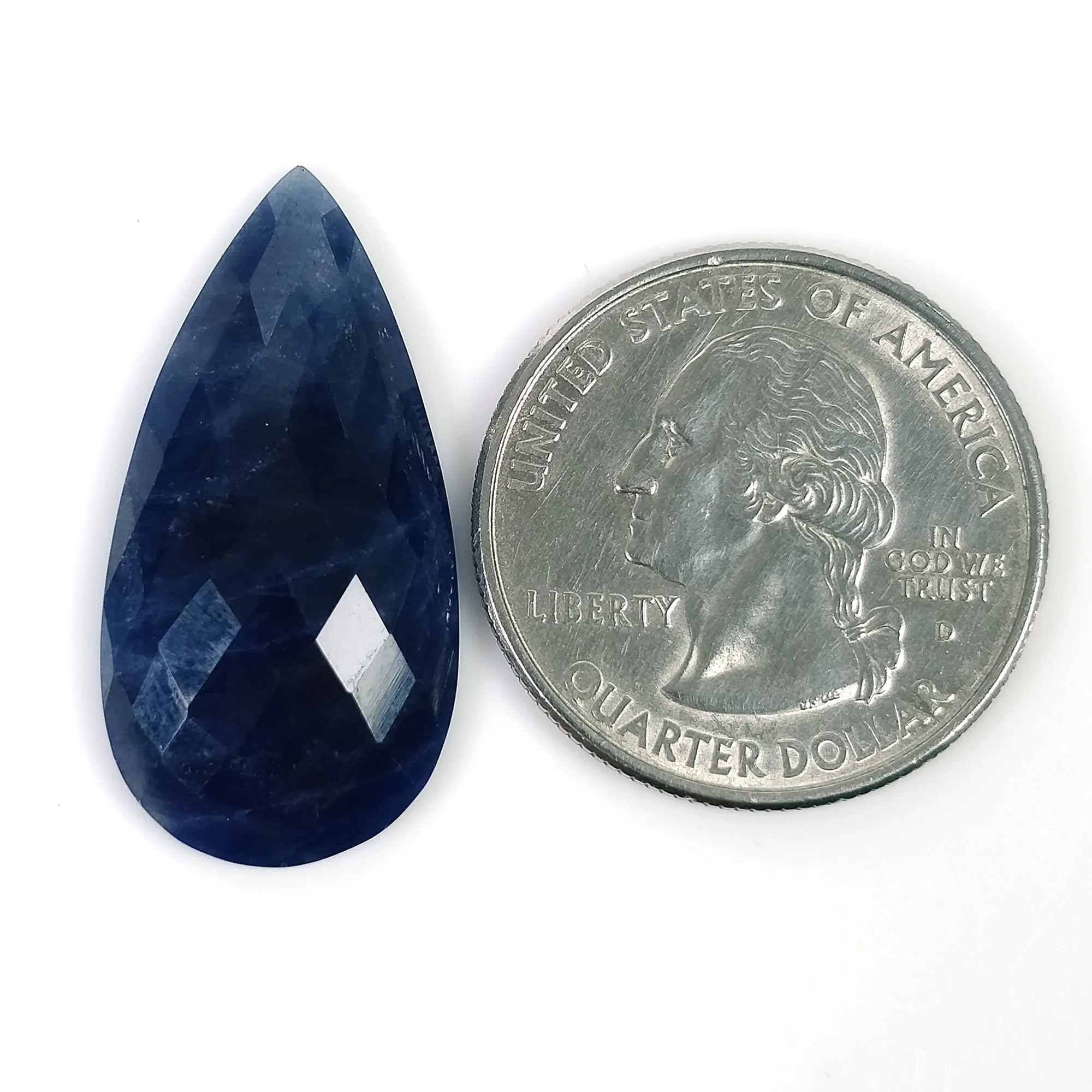 BLUE SAPPHIRE Gemstone Rose Cut : 22.00cts Natural Untreated Unheated Sapphire Pear Shape 30*15mm (With Video)