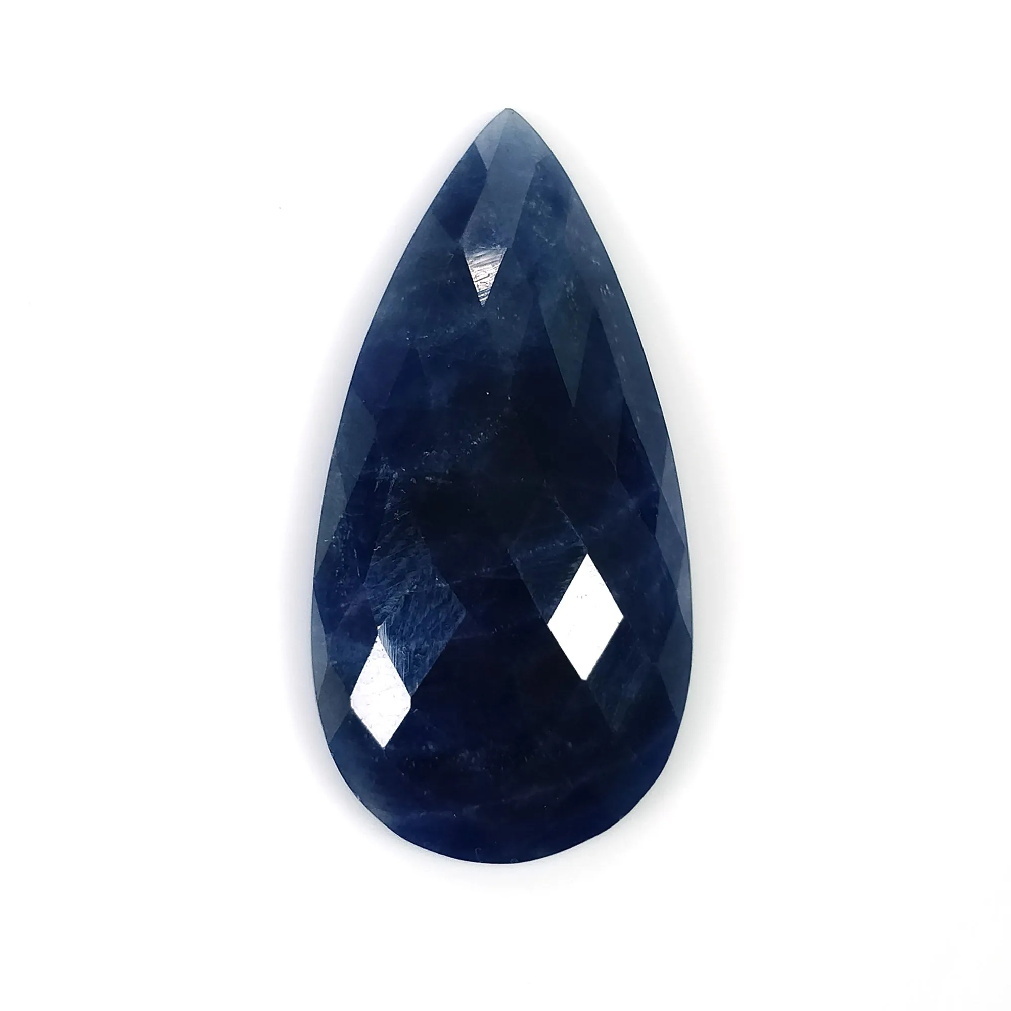 BLUE SAPPHIRE Gemstone Rose Cut : 22.00cts Natural Untreated Unheated Sapphire Pear Shape 30*15mm (With Video)