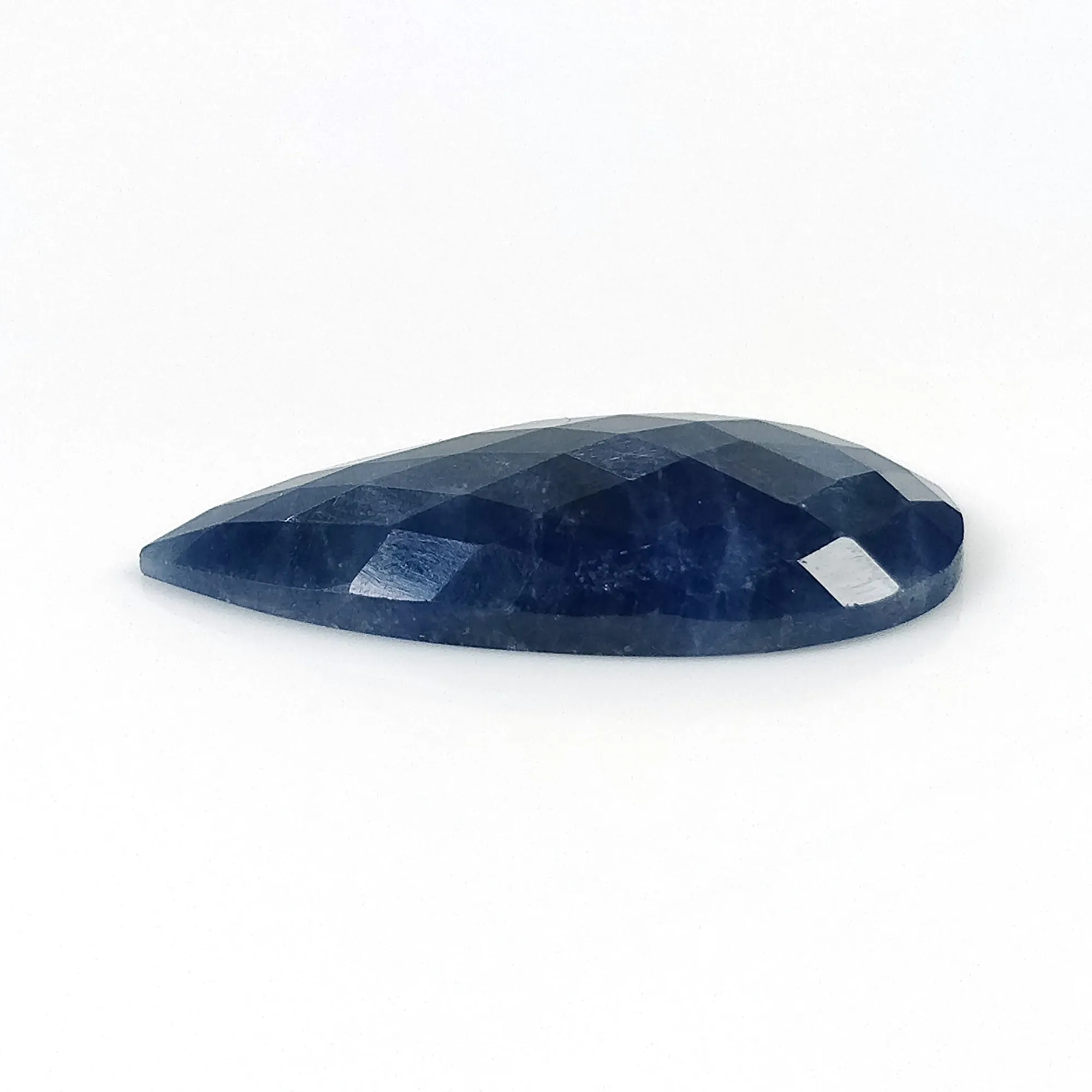 BLUE SAPPHIRE Gemstone Rose Cut : 22.00cts Natural Untreated Unheated Sapphire Pear Shape 30*15mm (With Video)