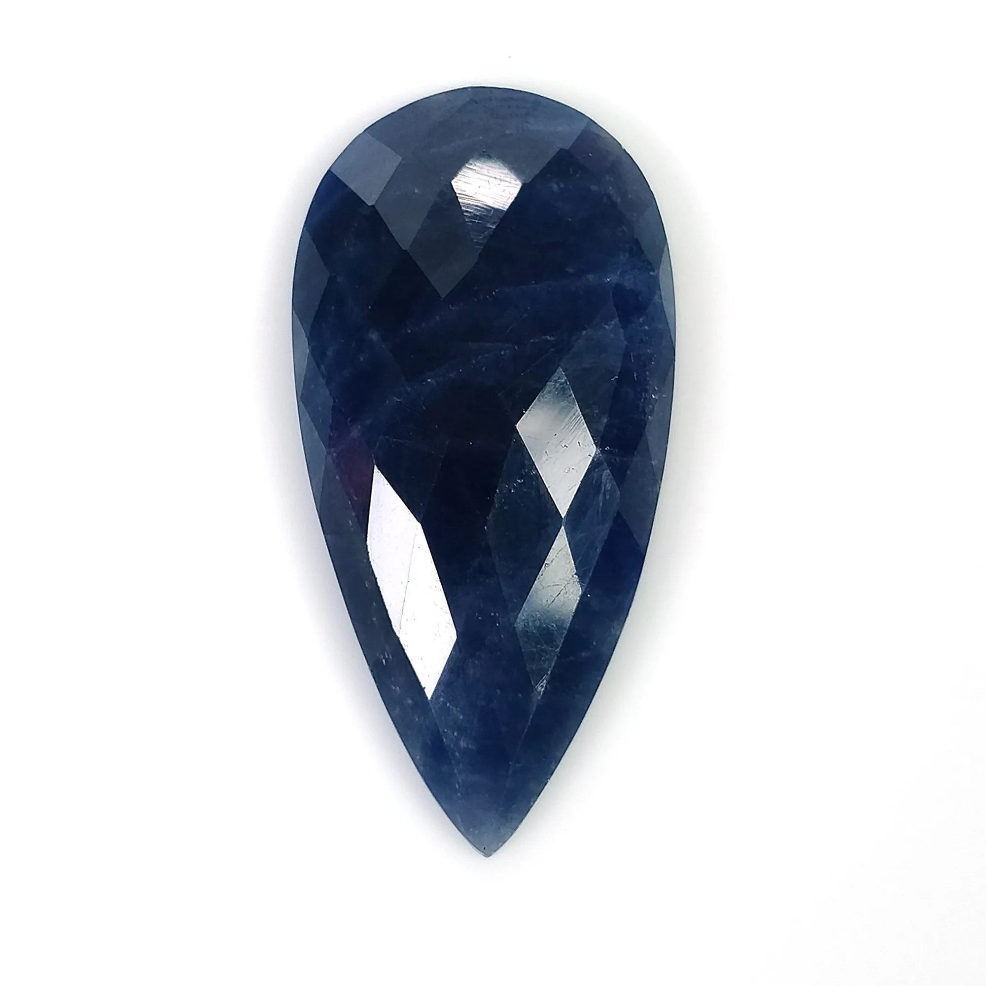 BLUE SAPPHIRE Gemstone Rose Cut : 22.00cts Natural Untreated Unheated Sapphire Pear Shape 30*15mm (With Video)