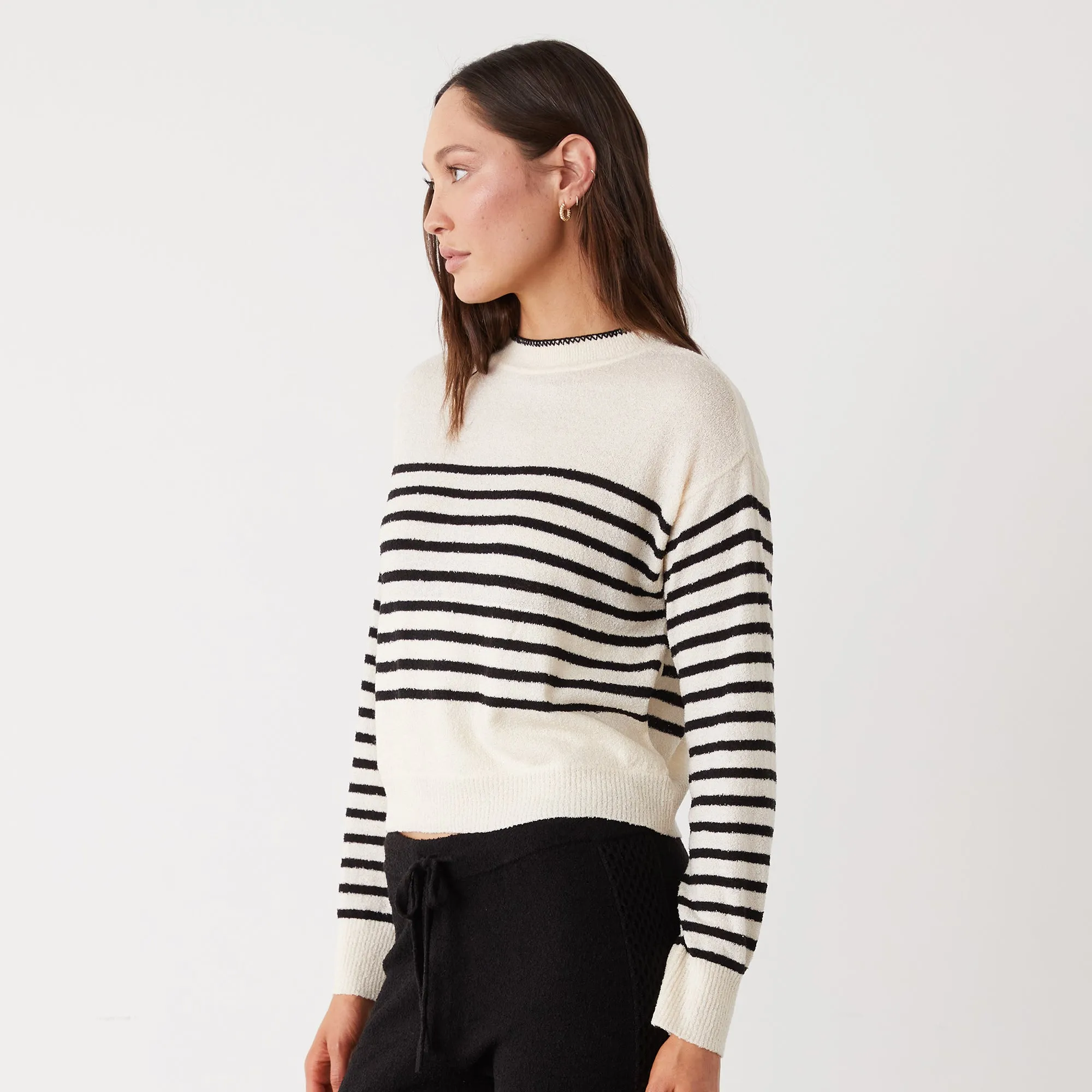 Boucle Knit Stripe Sweater