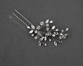 Bridal Hair Pin of Crystal and Rhinestones