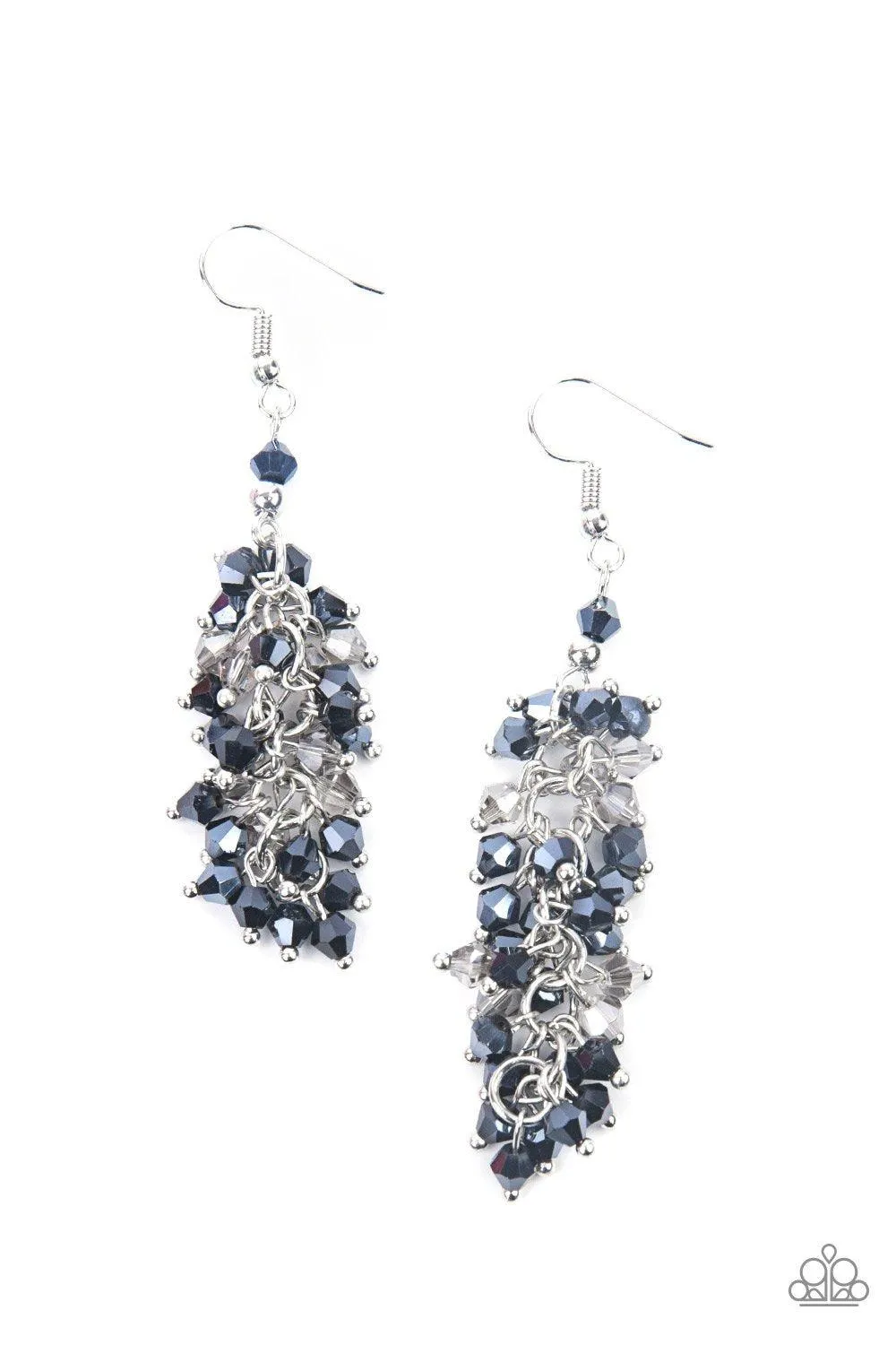 Celestial Chandeliers Blue Iridescent Earrings - Paparazzi Accessories