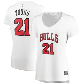 Chicago Bulls Thaddeus Young Fanatics Branded Fast Break Player Association Jersey Womens - White | Ireland T2664P5