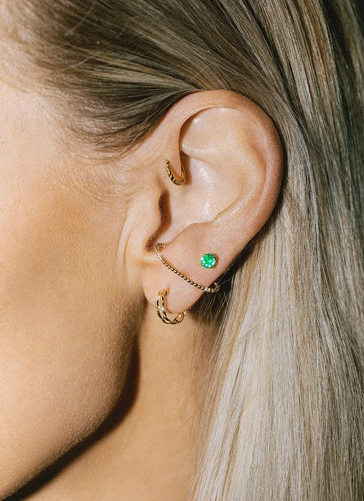 Clarice emerald earstuds 14k gold