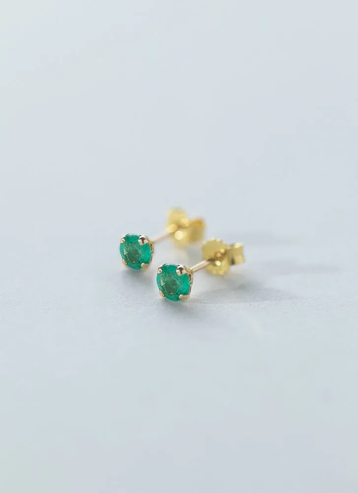 Clarice emerald earstuds 14k gold