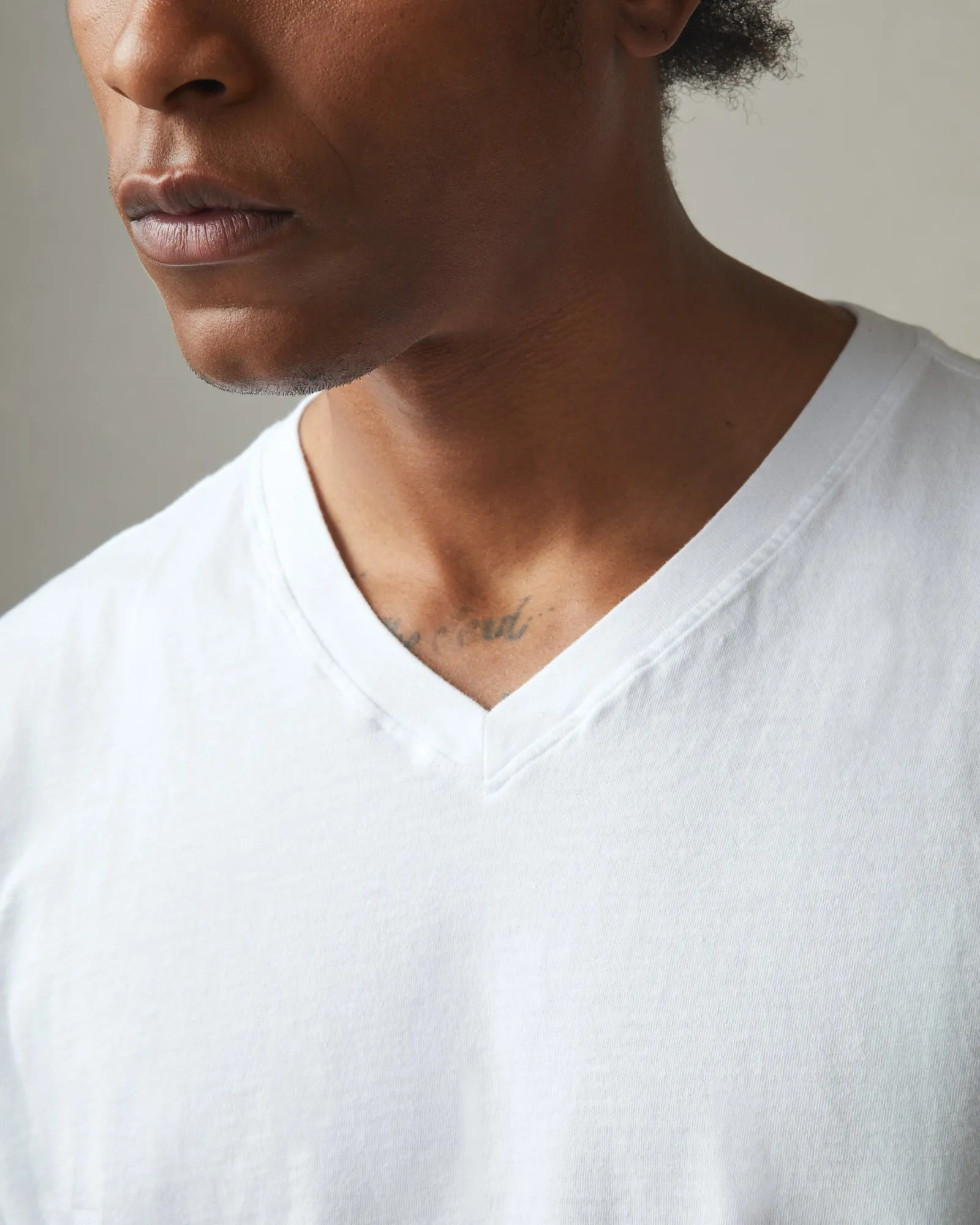 Classic Cotton V-Neck Tee - White