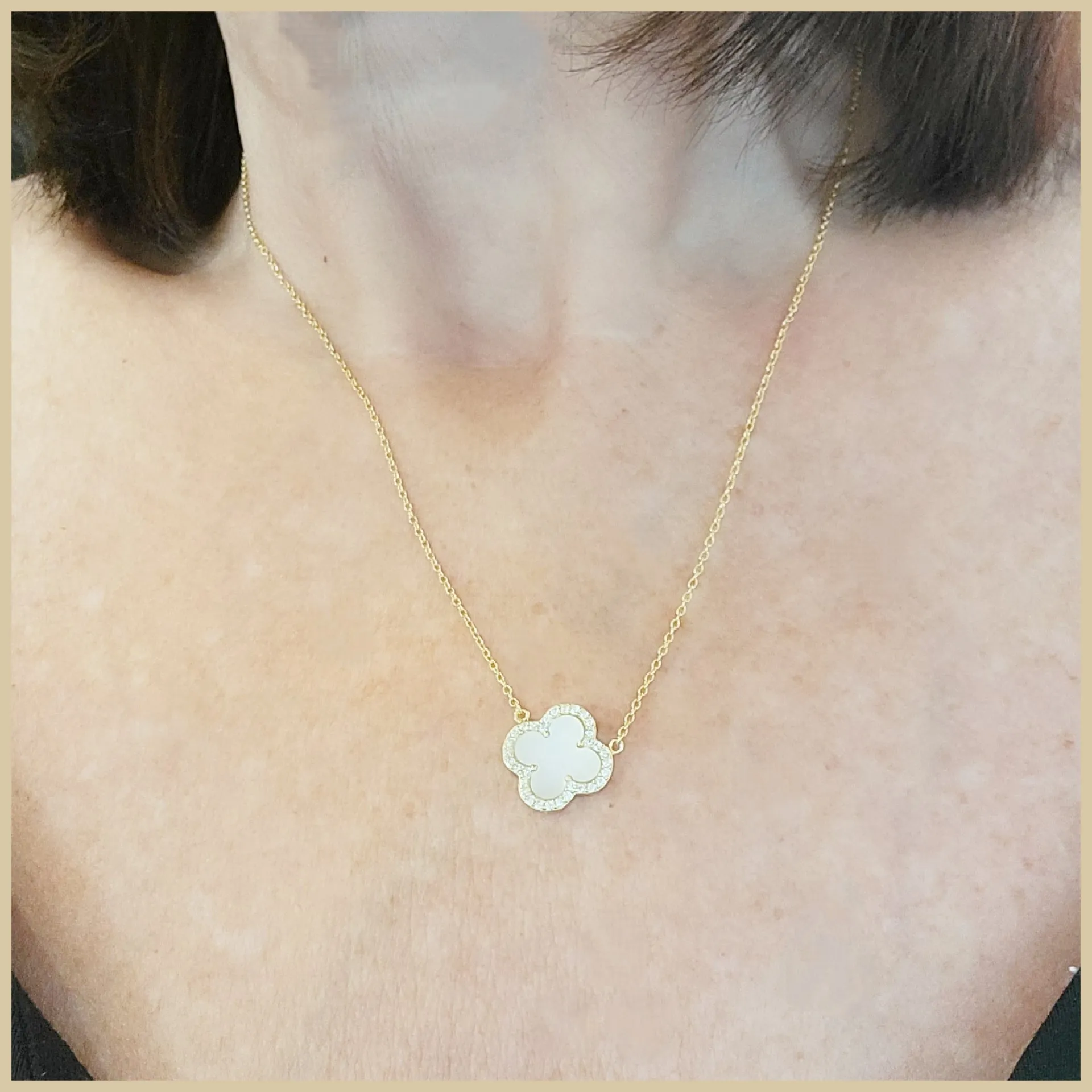 Classic Mother-of-Pearl Clover Necklace