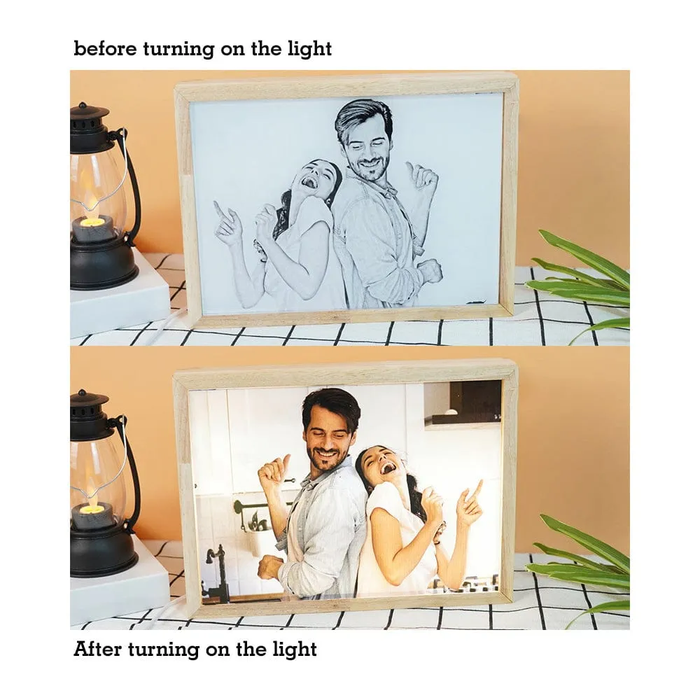 Custom Photo Night Light Gift LED Light Sketch Painting Frame