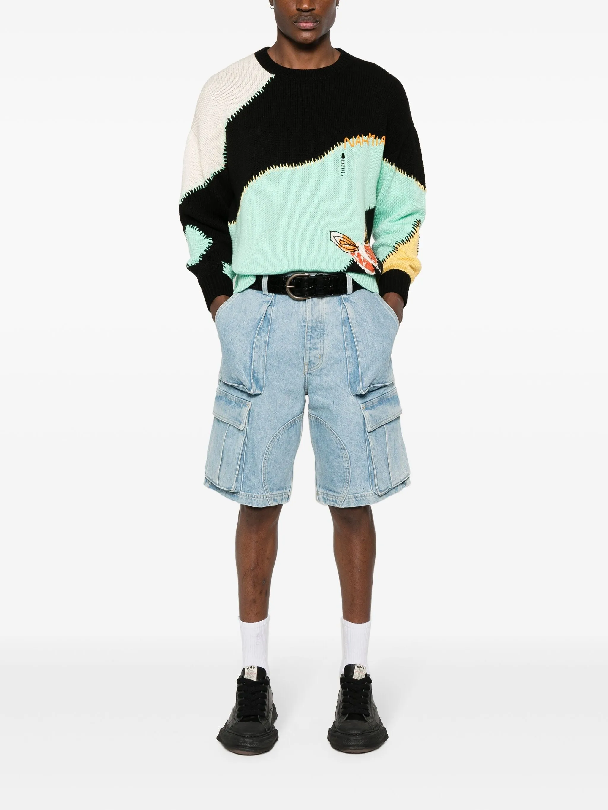 DENIM LOGO CARGO SHORTS