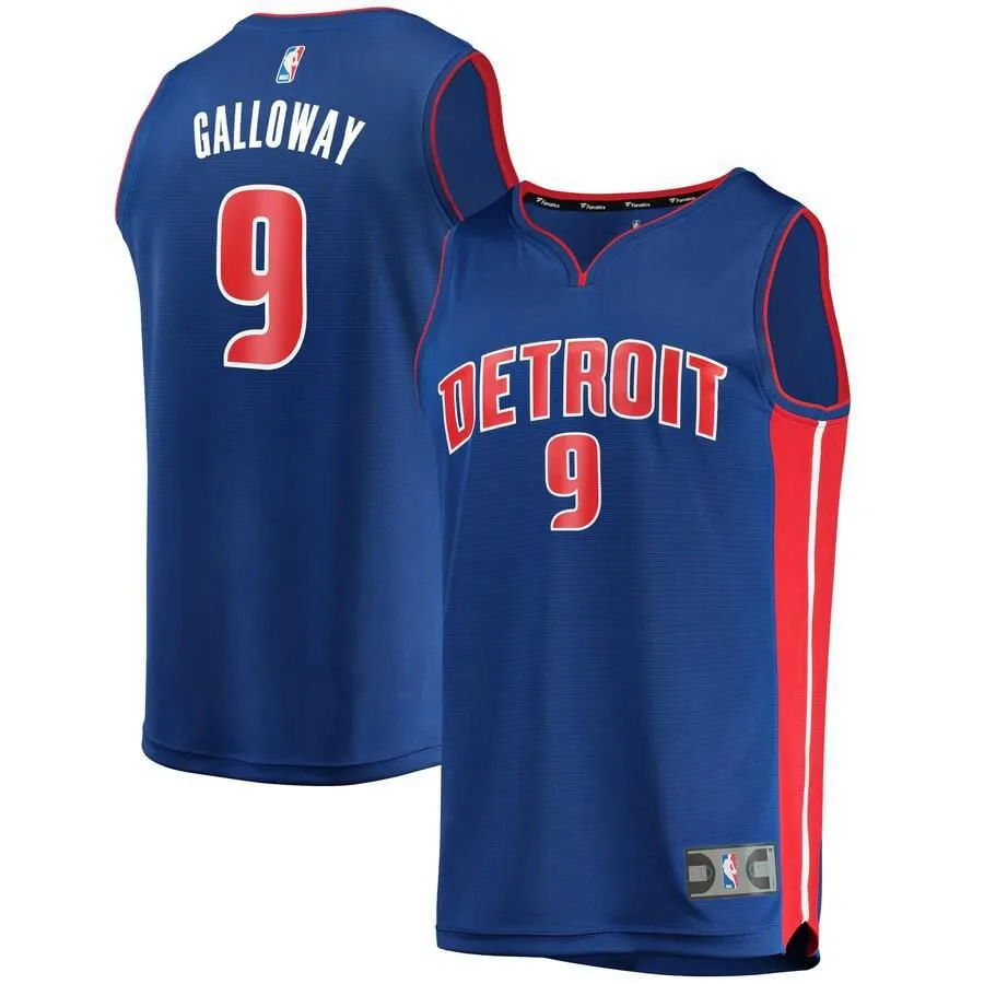 Detroit Pistons Langston Galloway Fanatics Branded Replica Fast Break Icon Jersey Kids - Blue | Ireland C7779V1