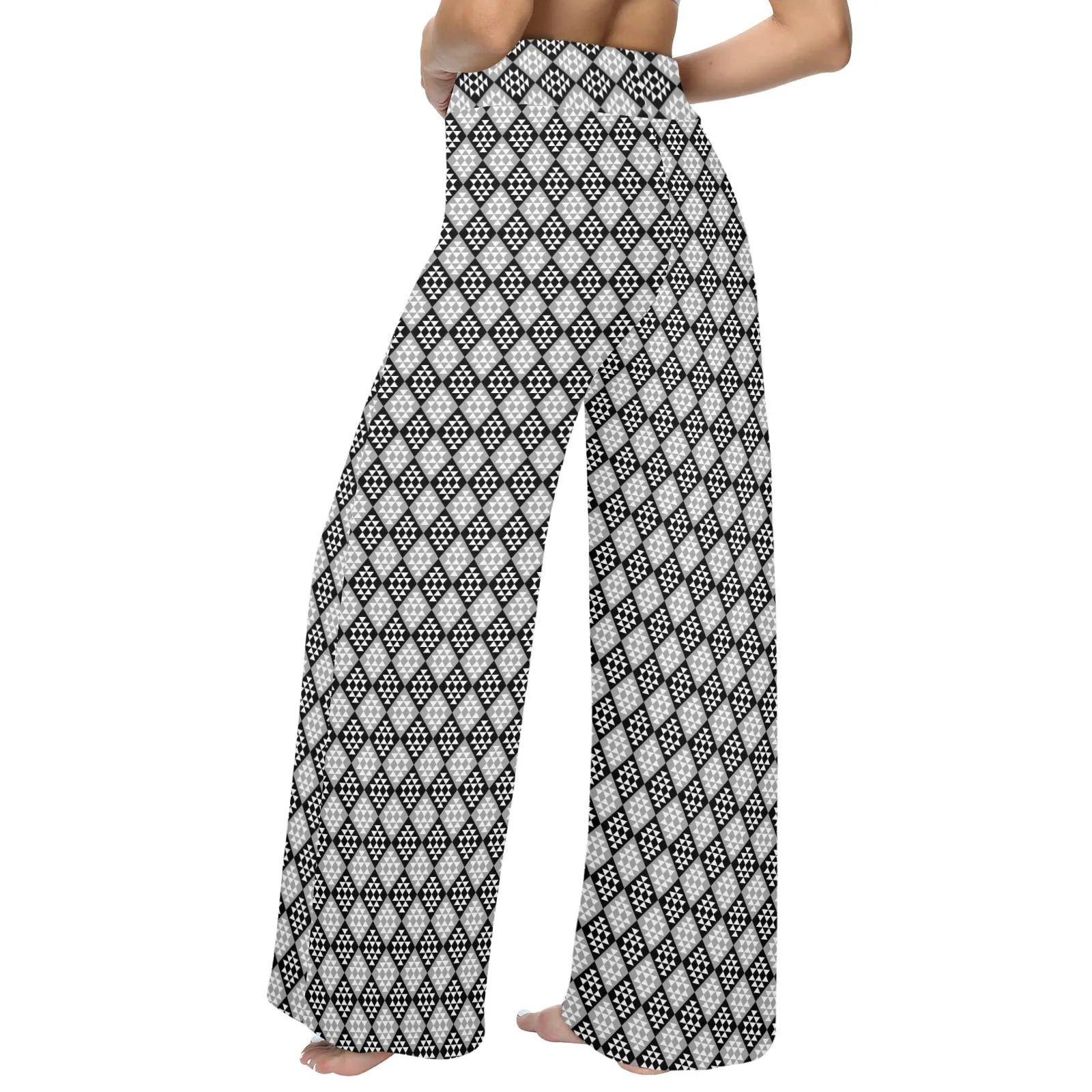 diamond life times 2 Women's Wide Leg Lounge Pants (Model L77)