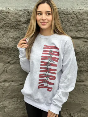 Distressed Vertical Print Arkansas Sweatshirt