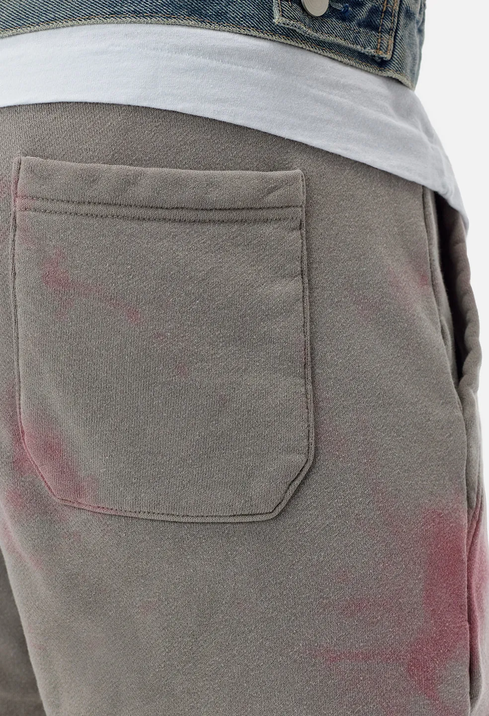 Double Dye Ebisu Sweatpants / Grey X Pink