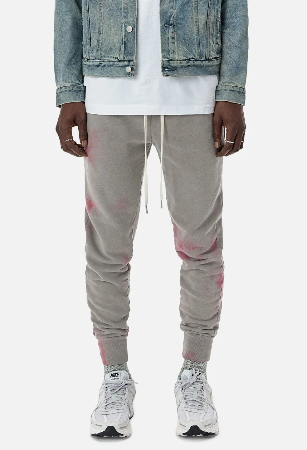 Double Dye Ebisu Sweatpants / Grey X Pink