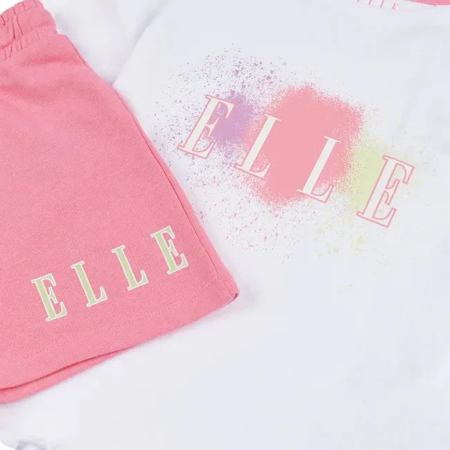 Elle Paint Graphic Boxy Tee & Short Set Junior