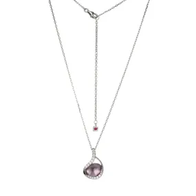 Elle Treasure White Crystal and Amethyst Pendant Necklace