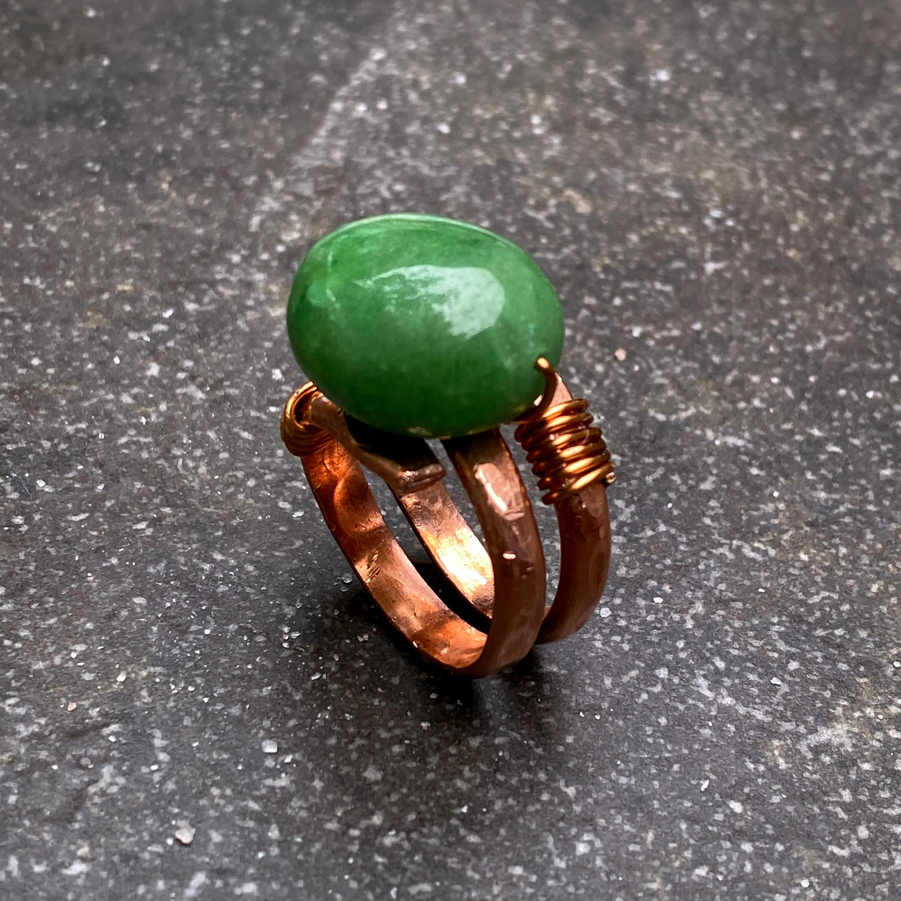 Emerald and Copper Ring