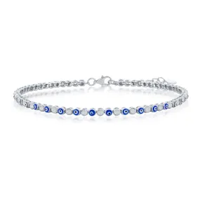 Enamel Evil Eye Tennis Bracelet