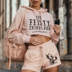 Feisty Chihuahua Boxing Gym Cropped Hoodie Outfit