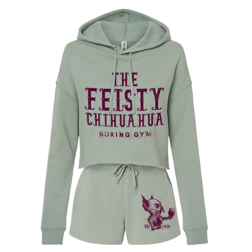 Feisty Chihuahua Boxing Gym Cropped Hoodie Outfit