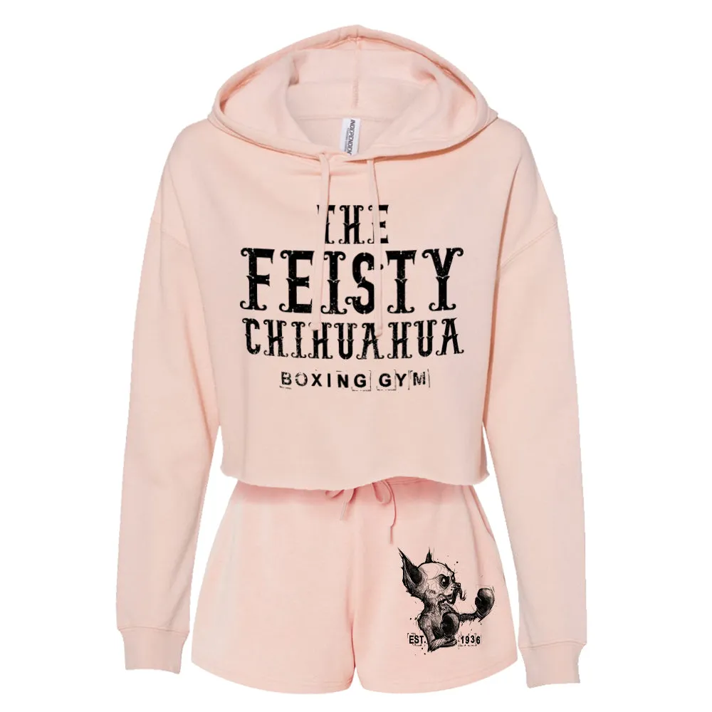 Feisty Chihuahua Boxing Gym Cropped Hoodie Outfit