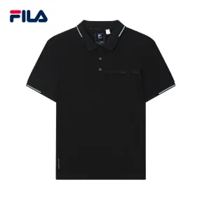 FILA CORE Men's WHITE LINE BLUE/EMERALD Short Sleeve Polo Shirt in Black