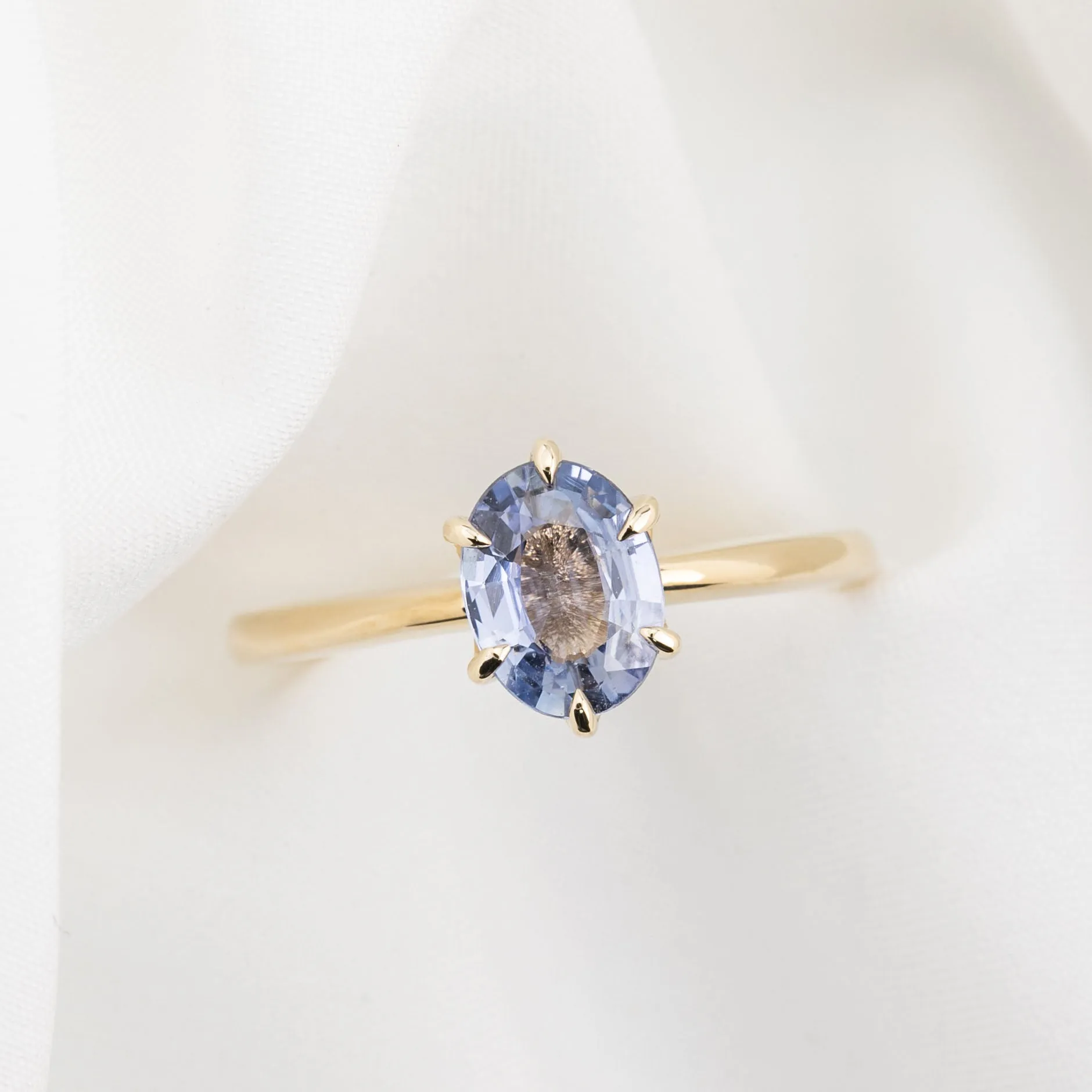 Floryn Ring 1.15ct Light Blue Unheated Sapphire, 14K Yellow Gold (One of a kind)