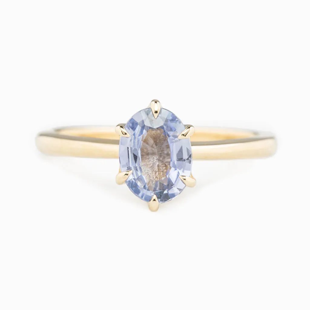 Floryn Ring 1.15ct Light Blue Unheated Sapphire, 14K Yellow Gold (One of a kind)