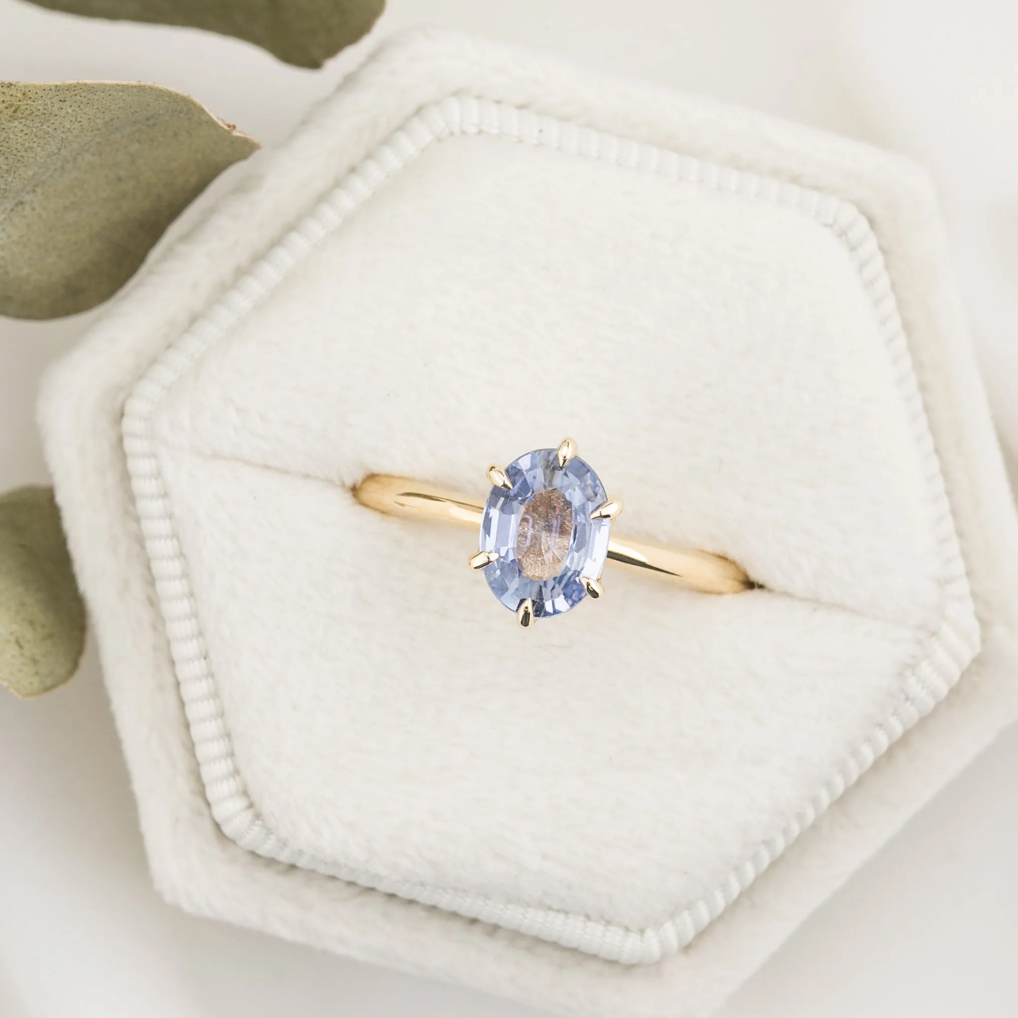 Floryn Ring 1.15ct Light Blue Unheated Sapphire, 14K Yellow Gold (One of a kind)