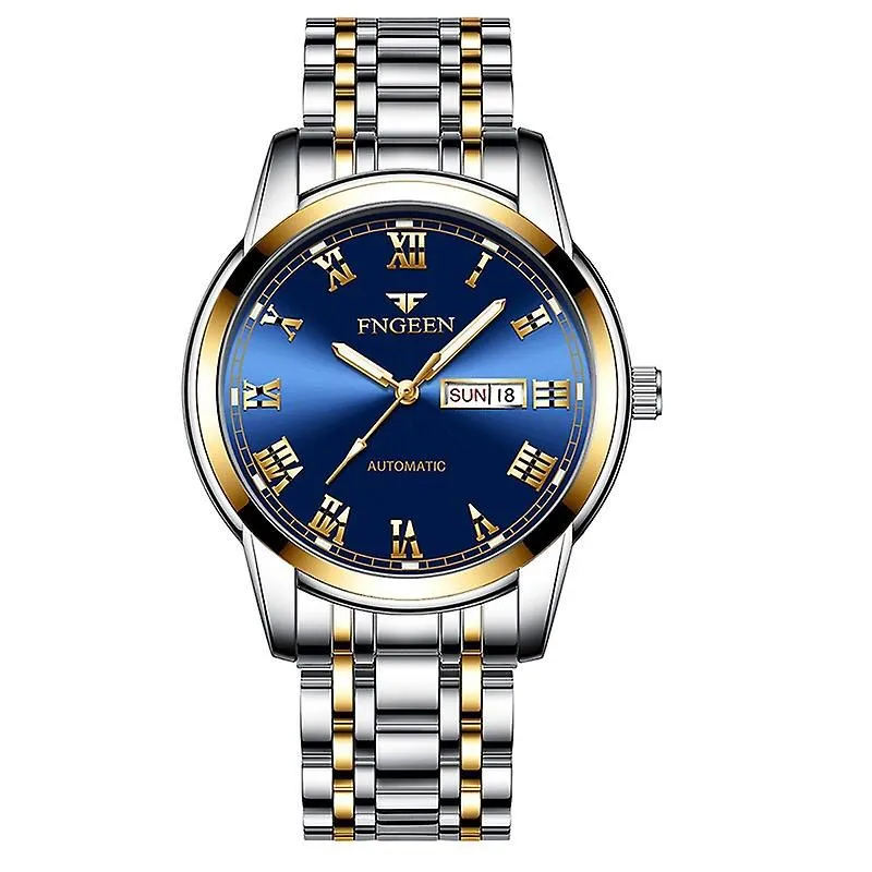 Fngeen 4002 Men Waterproof Sports Watch Gold Blue W476921