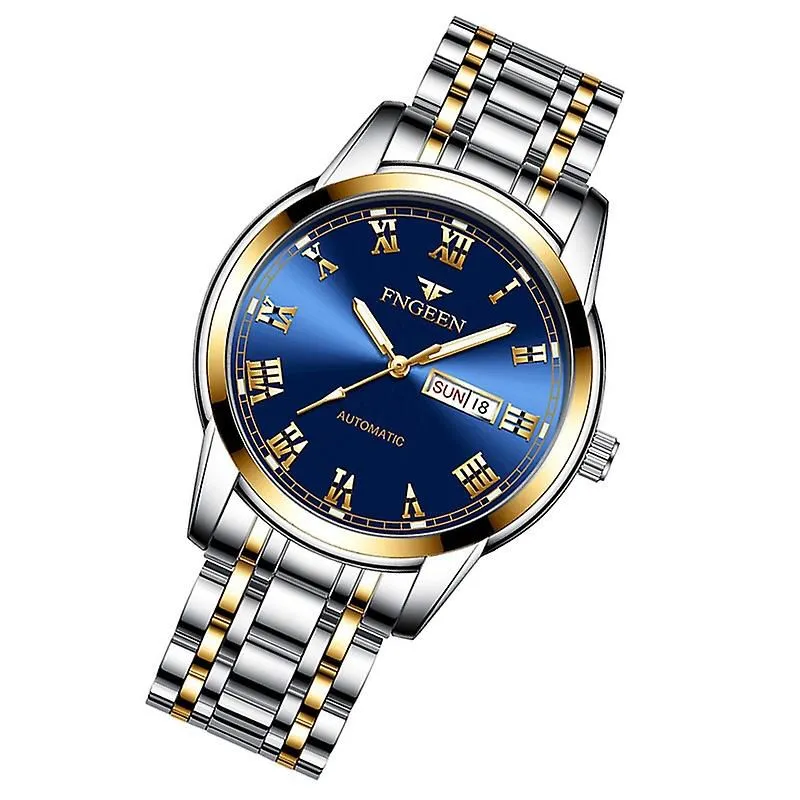 Fngeen 4002 Men Waterproof Sports Watch Gold Blue W476921