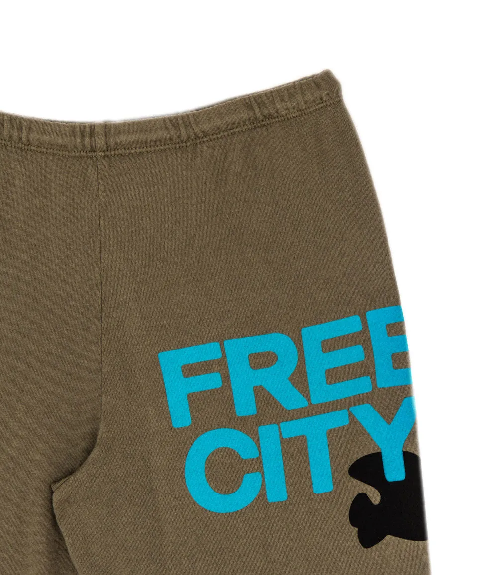 FREECITY Women Large Sweatpants Green Dirt