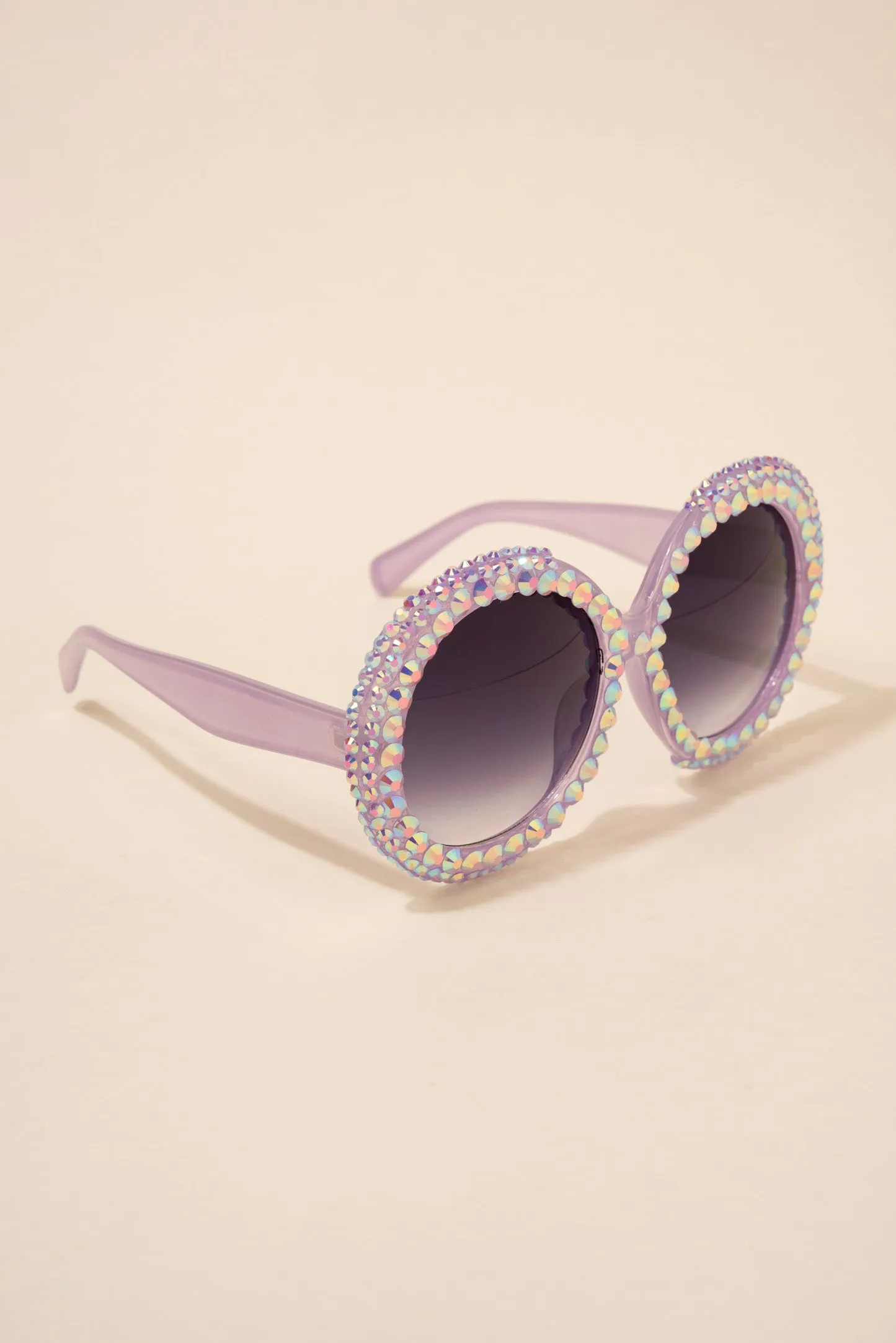 Gracie Oversized Round Frame Rhinestone Sunglasses