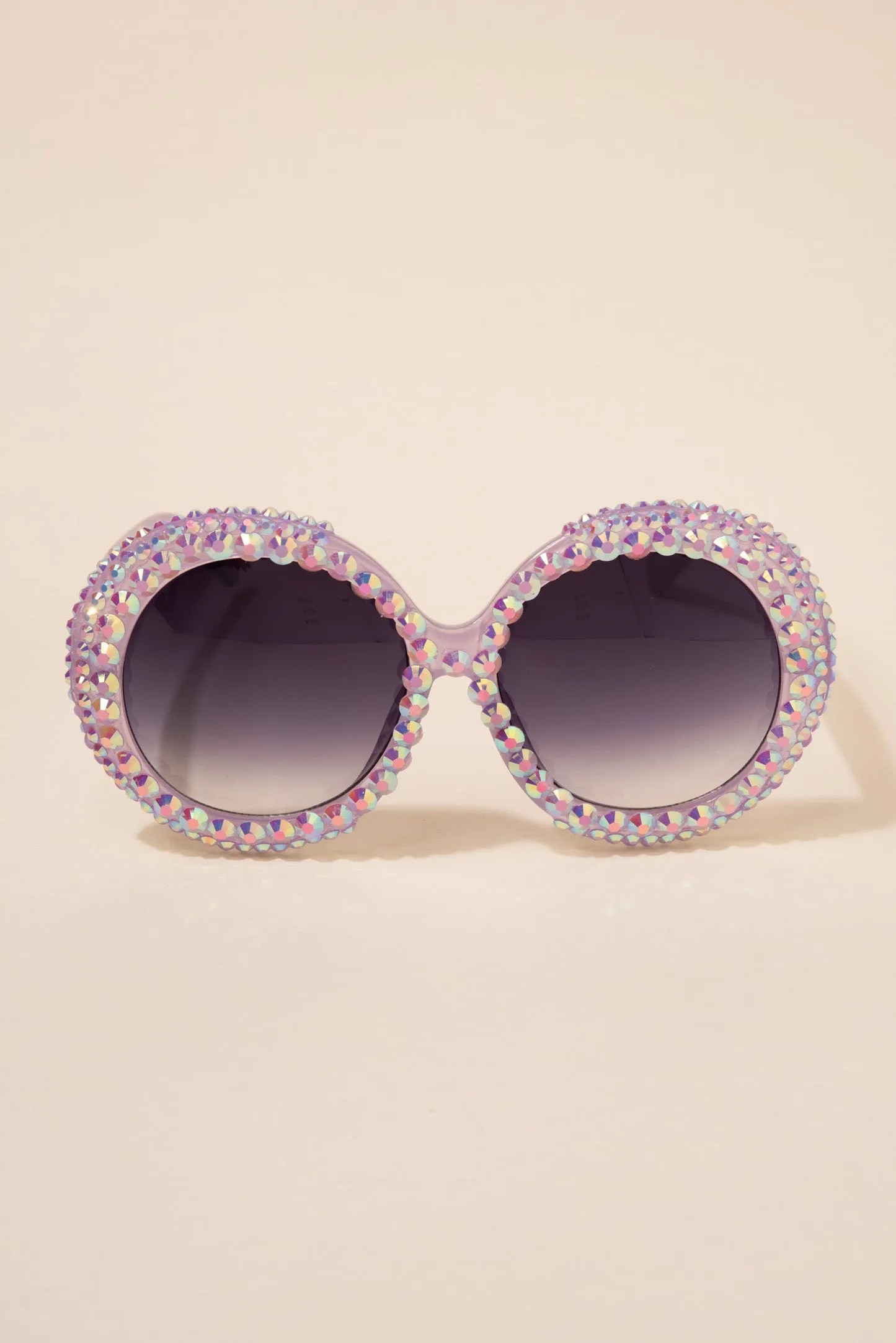 Gracie Oversized Round Frame Rhinestone Sunglasses