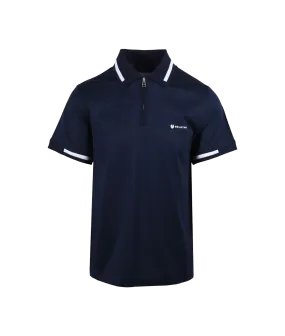 Graph Zip Polo Shirt - Navy