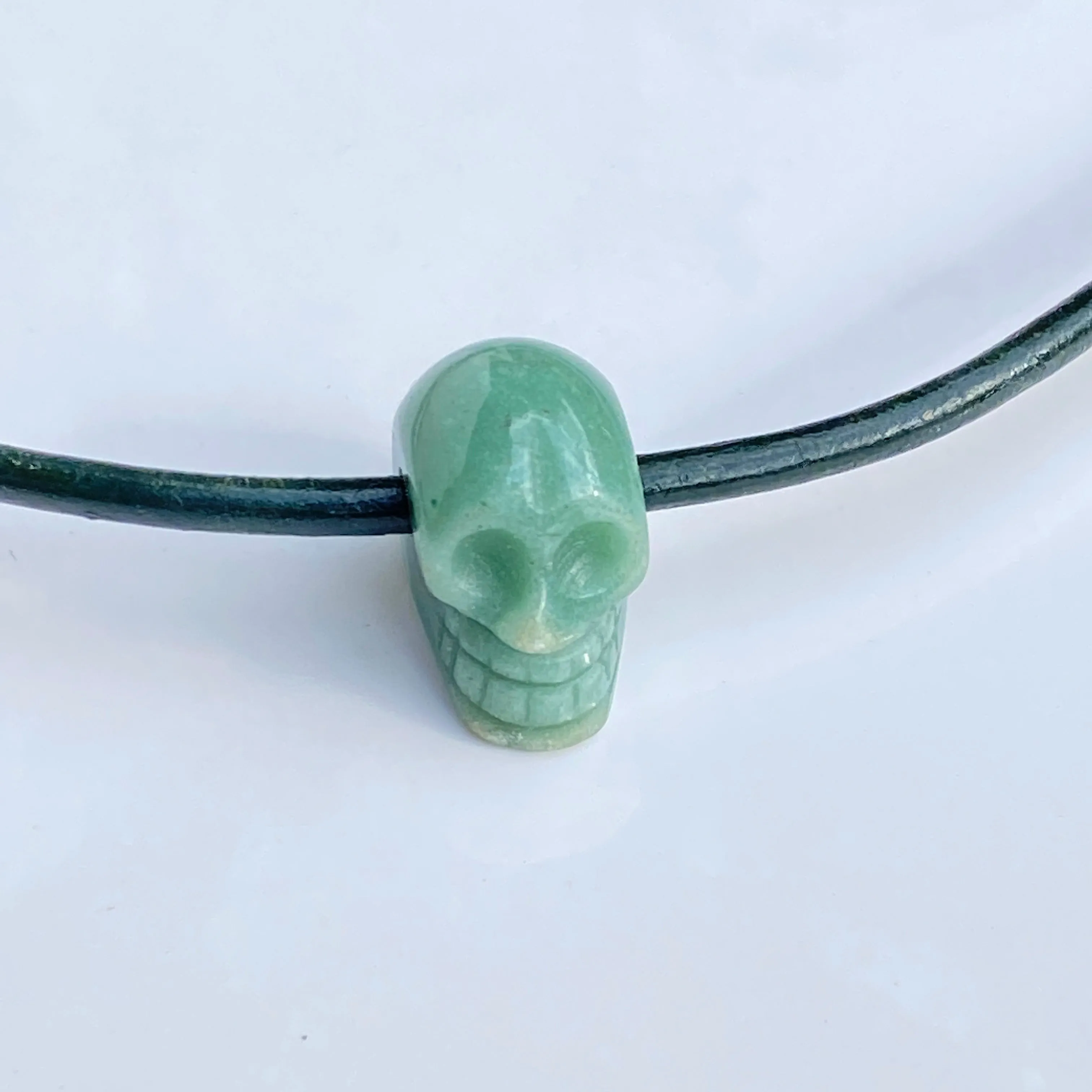 Green Aventurine Skull Necklace